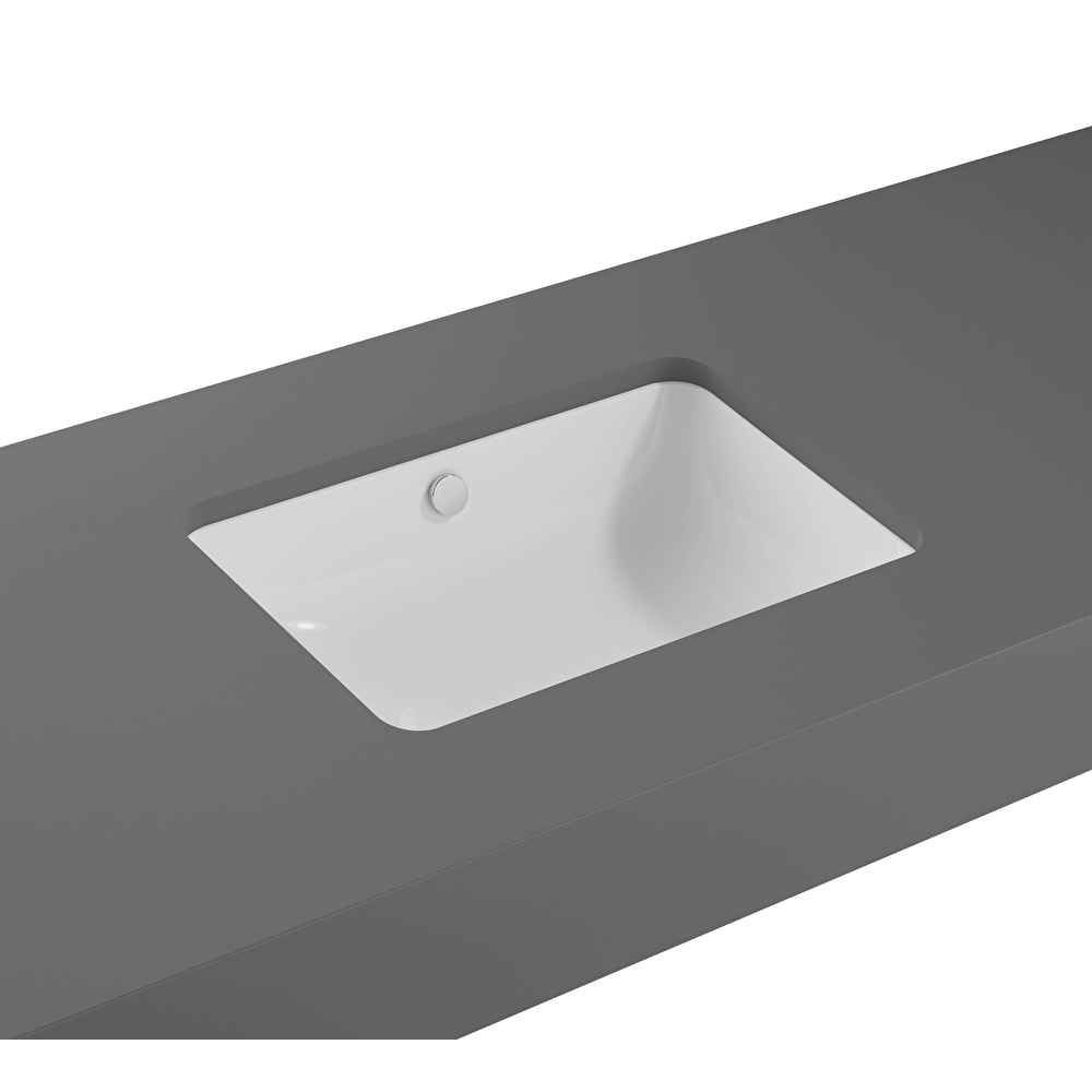 S20 Tezgahaltı Dikdörtgen Lavabo, Beyaz (55 cm)