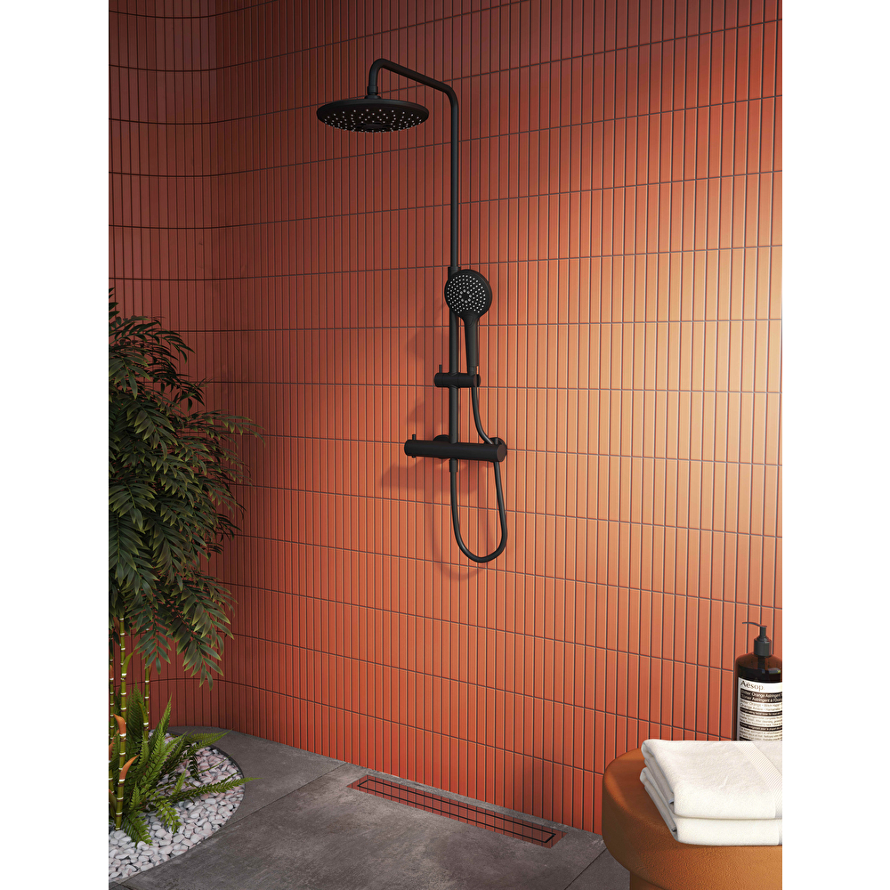 AquaHeat Bliss 240 2F Duş Sistemi, Mat Siyah